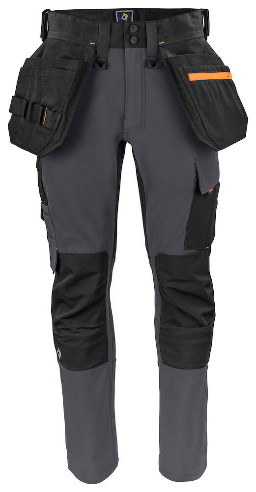 5551 BUNDHOSE STRETCH MIT HÄNGETASCHEN 98 grau D112, Kurz
