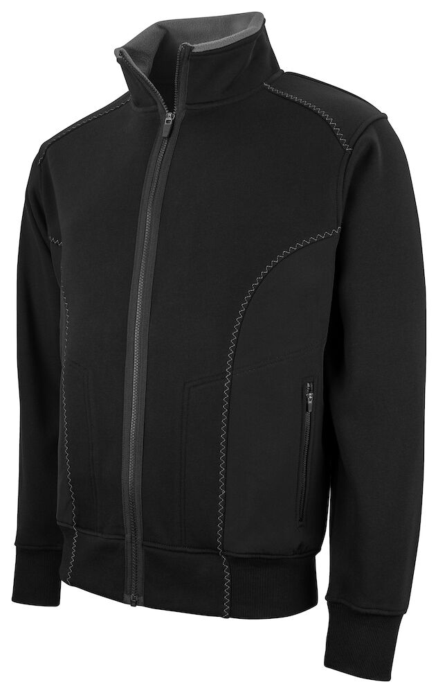 2121 SWEATSHIRT JACKE MIT KONTRAST REISSVERSCHLUSS 999 schwarz S