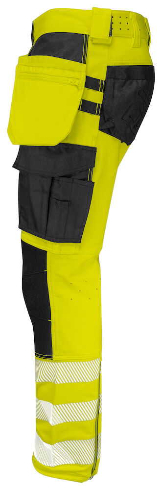 6571 BUNDHOSE VOLLSTRETCH MIT HÄNGETASCHEN EN ISO 20471 KLASSE 2 11 gelb/schwarz hv D120, Kurz