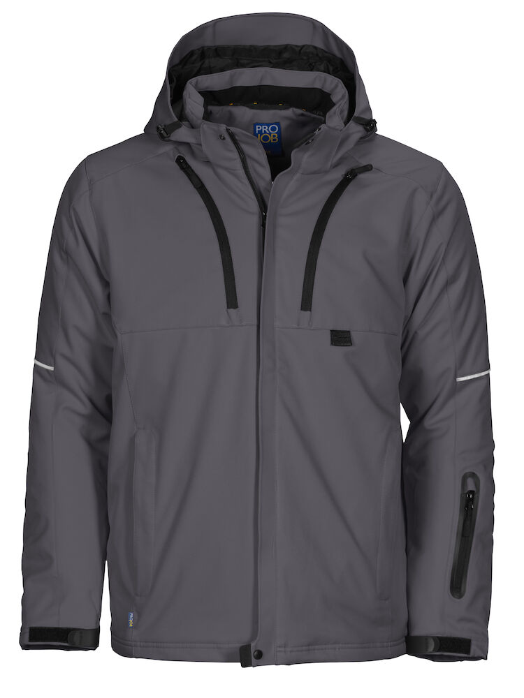 3407 GEFÜTTERTE 3-LAGIGE SOFTSHELL JACKE 98 grau XS
