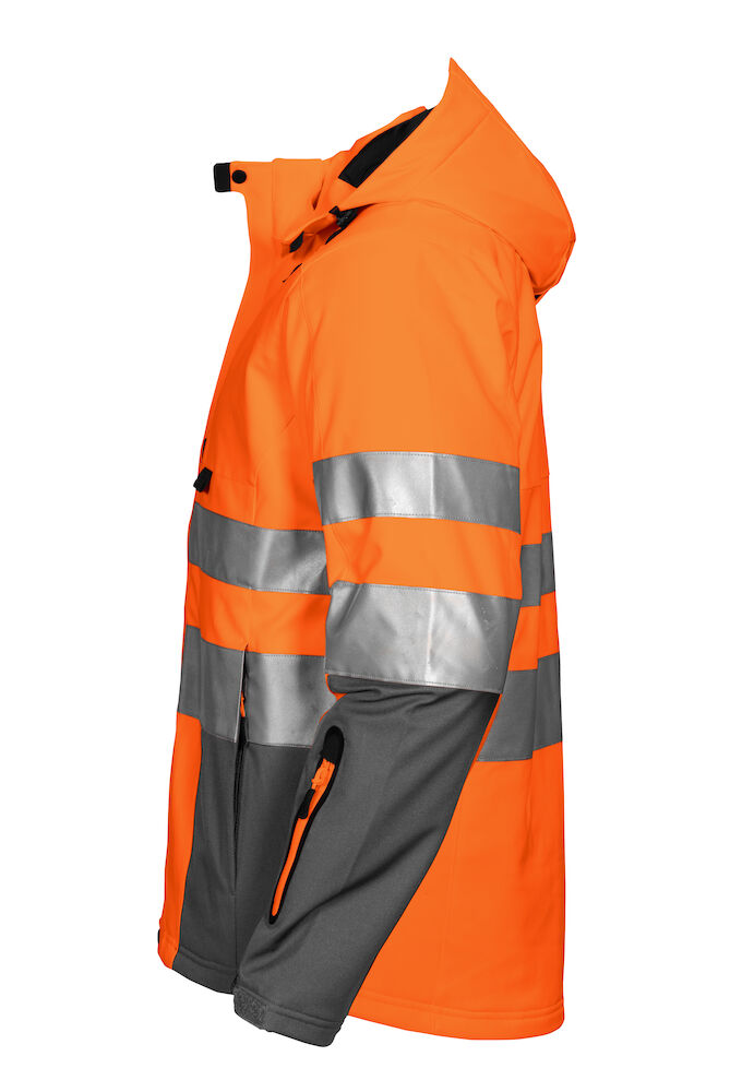 6420 GEFÜTTERTE SOFTSHELL-JACKE EN ISO 20471 KLASSE 3/2 17 orange/grau S