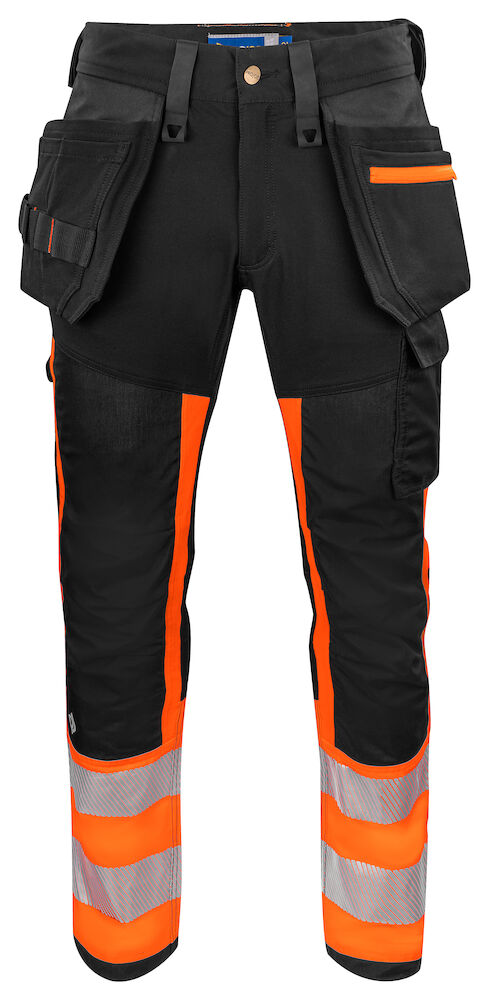 6540 BUNDHOSE MIT HÄNGETASCHEN EN ISO 20471 KLASSE 1 1799 orange/schwarz C46, Standard