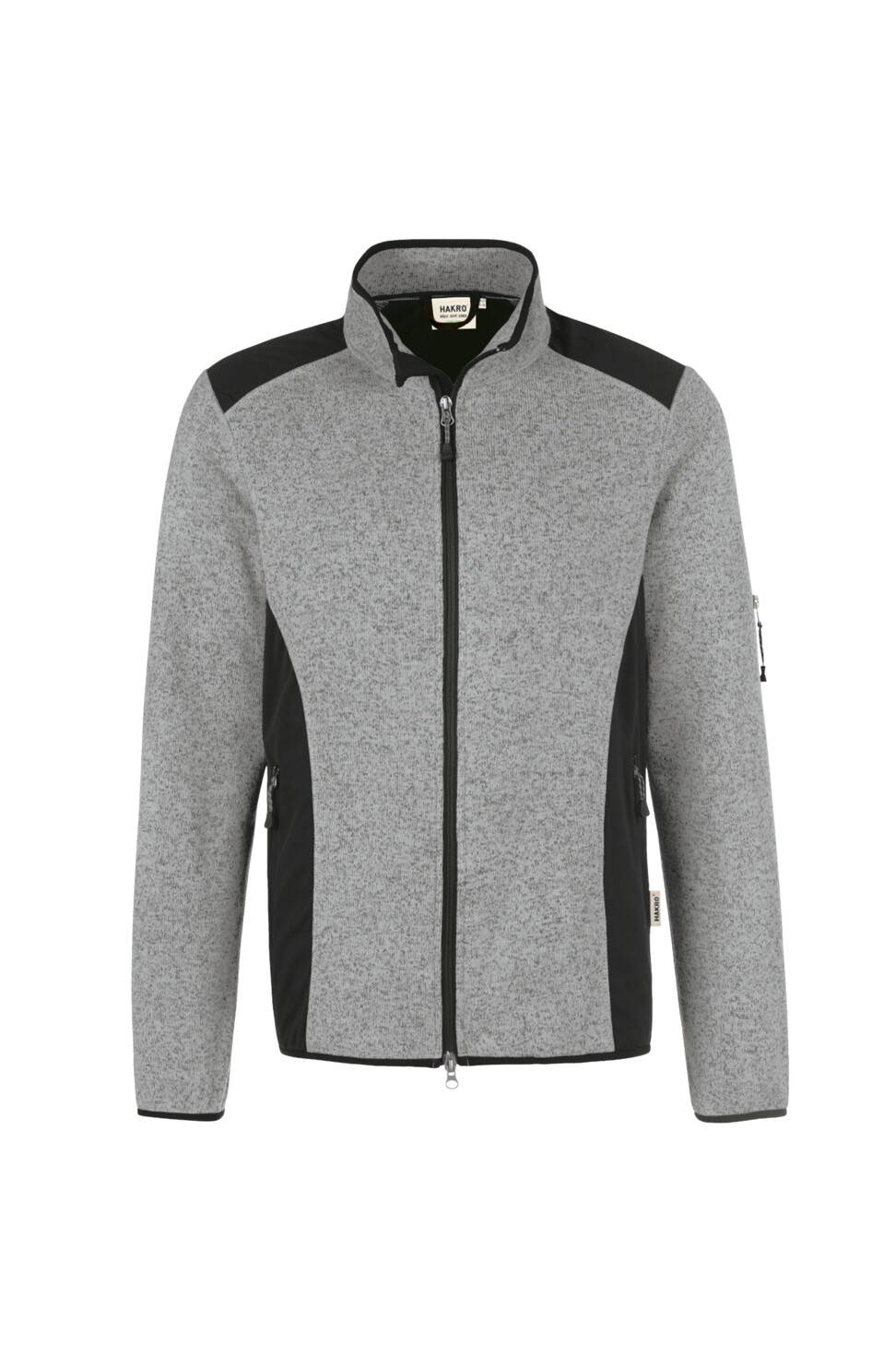 Hakro Strickfleecejacke Dawson 015-grau meliert S