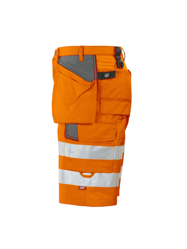 6503 SHORTS MIT HÄNGETASCHEN EN ISO 20471 KLASSE 2 17 orange/grau C56