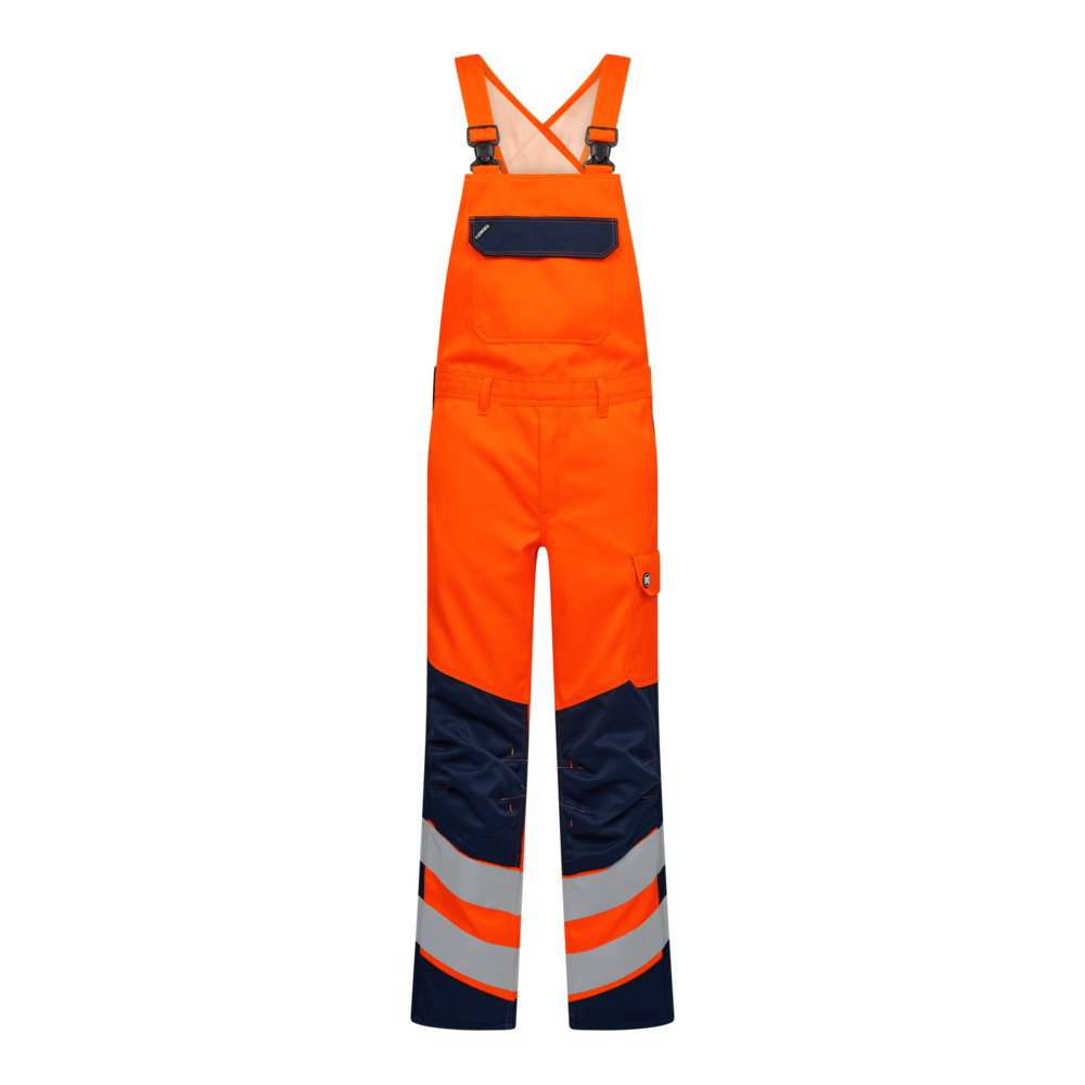 F. Engel Safety Warnschutz-Latzhose 10165 orange/blauink CH48L, Lang