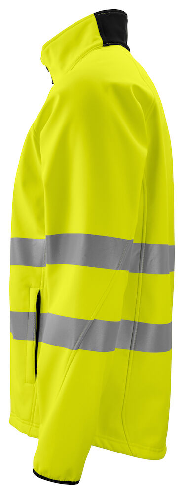 6432 2 LAGIGE WARNSCHUTZ SOFTSHELL JACKE EN ISO 20471 KLASSE 3/2 11 gelb/schwarz hv S