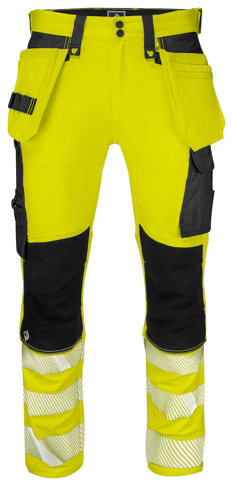 6571 BUNDHOSE VOLLSTRETCH MIT HÄNGETASCHEN EN ISO 20471 KLASSE 2 11 gelb/schwarz hv D120, Kurz