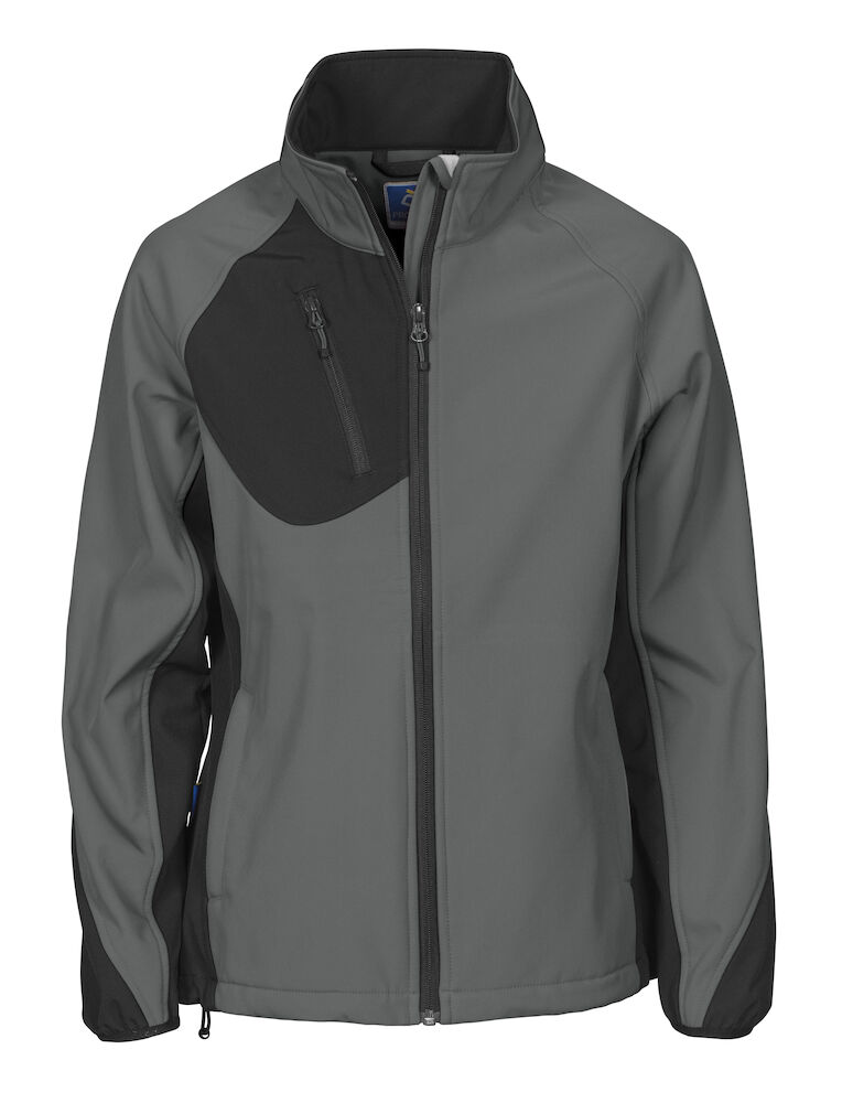 2423 DAMEN SOFTSHELL JACKE MIT KONTRASTELEMENTEN 98 grau XS