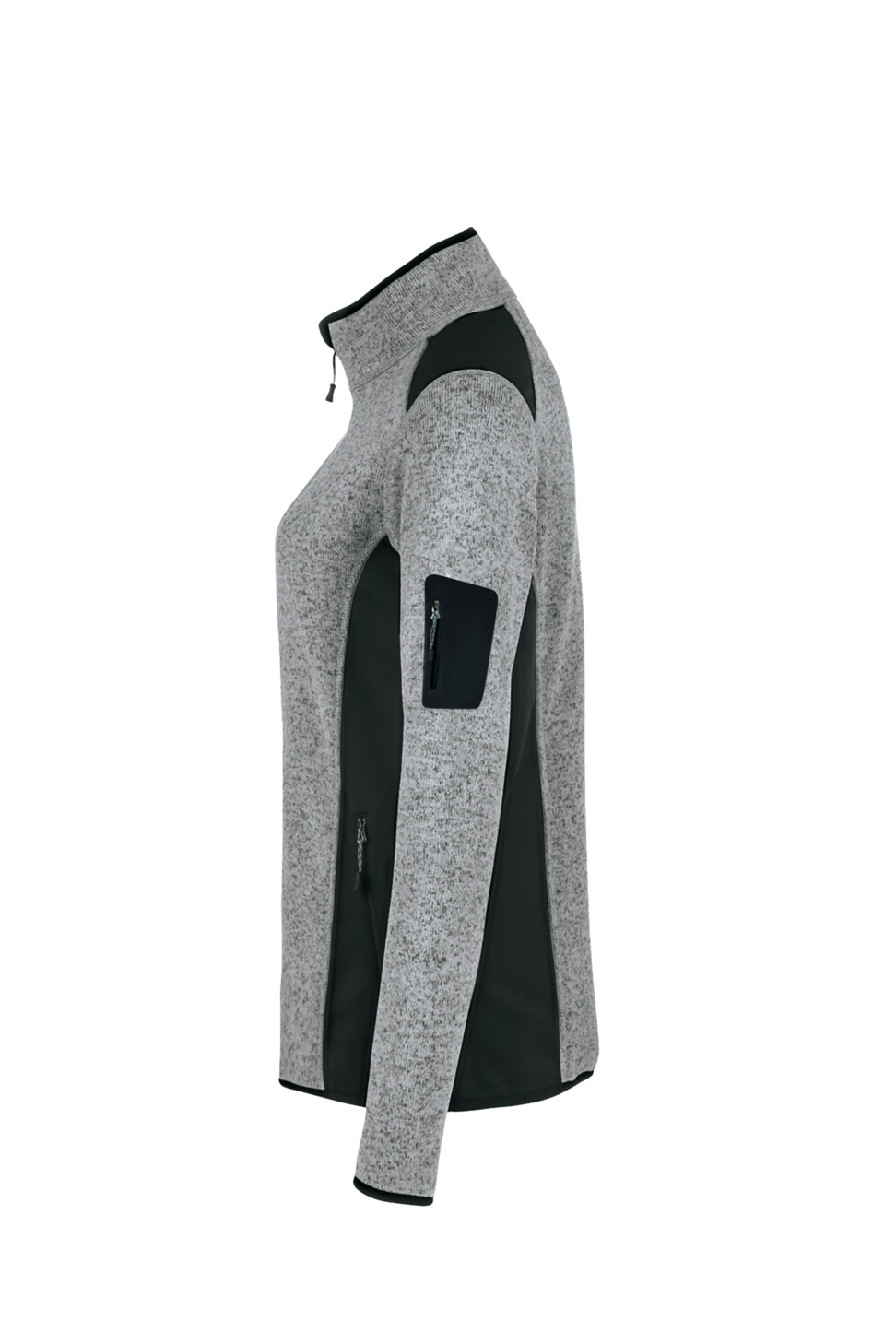 Hakro Damen Strickfleecejacke Churchill 015-grau meliert XL