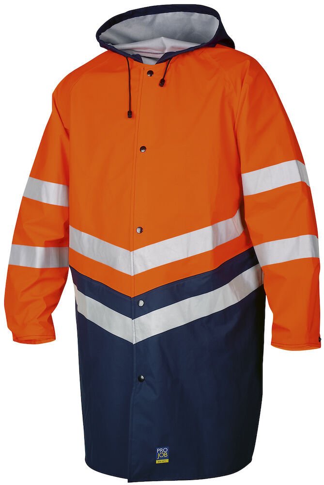 6403 REGENMANTEL EN ISO 20471 KLASSE 3 17 orange/marine S