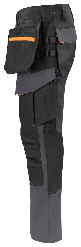 5551 BUNDHOSE STRETCH MIT HÄNGETASCHEN 98 grau D112, Kurz