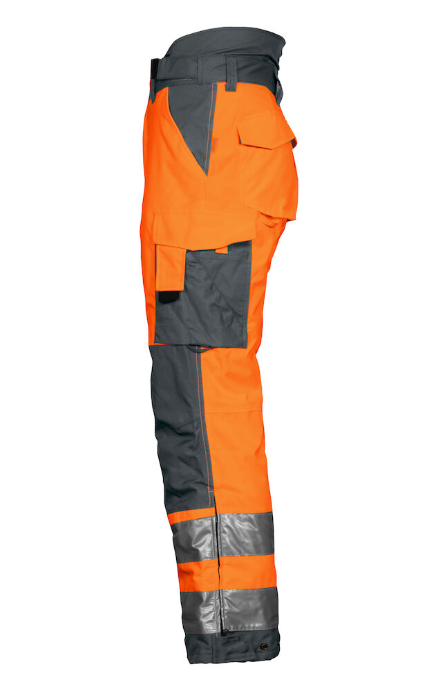 6514 GEFÜTTERTE HOSE MIT KNIEVERSTÄRKUNG EN ISO 20471 KLASSE 2 17 orange/grau D108, Kurz