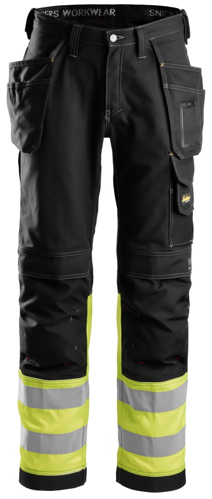 High-Vis-Arbeitshose aus Baumwolle mit Holstertaschen, Warnschutzklasse 1