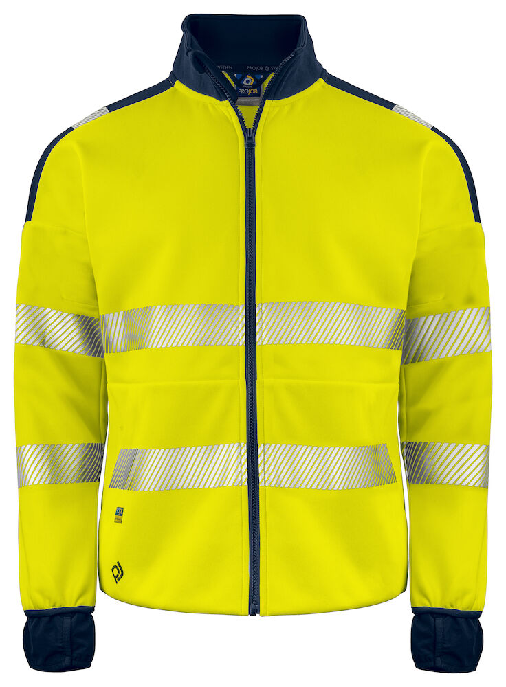 6109 FULL ZIP SWEAT JACKE EN ISO 20471 KLASSE 3/2 11 gelb/schwarz hv M