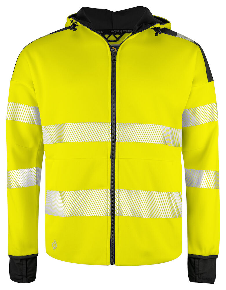 6110 FULL ZIP KAPUZENJACKE EN ISO 20471 KLASSE 3/2 11 gelb/schwarz hv M