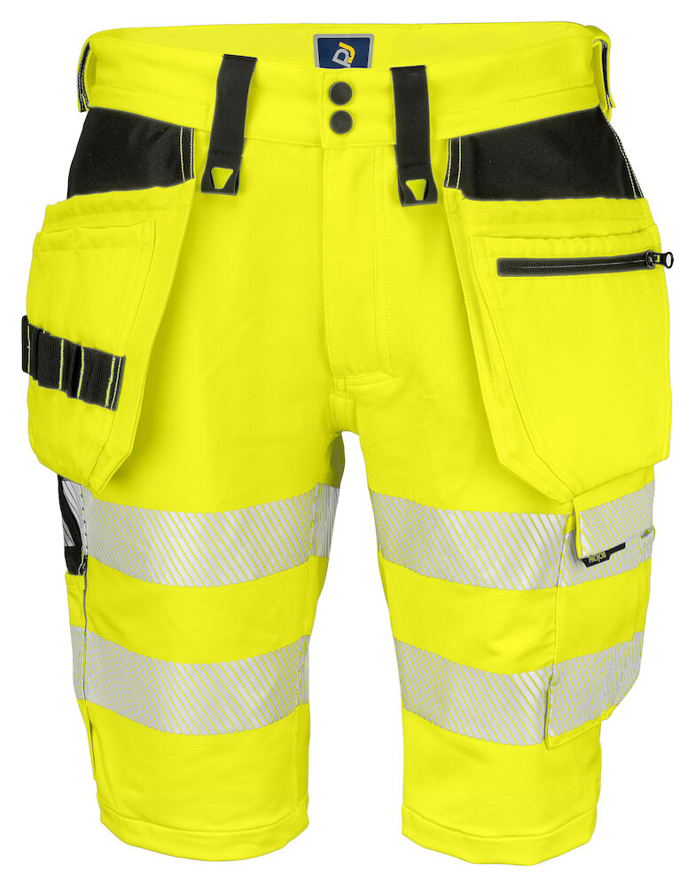 6575 SHORTS VOLLSTRETCH MIT HÄNGETASCHEN EN ISO 20471 KLASSE 2/1 11 gelb/schwarz hv C44