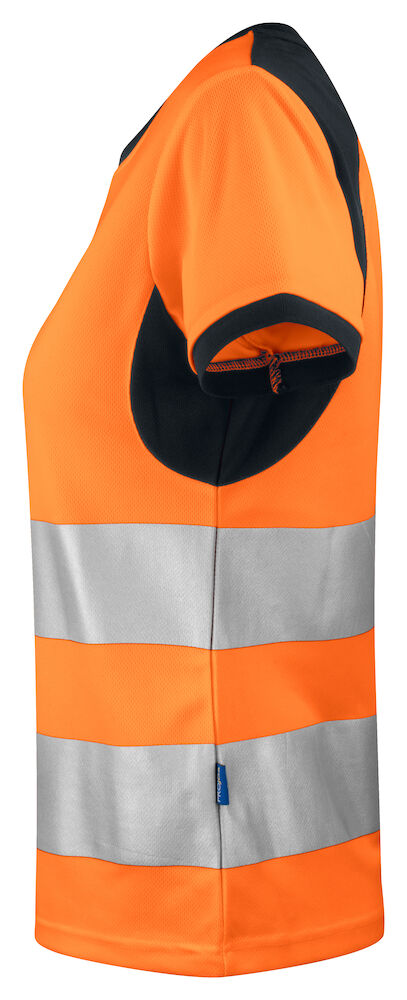 6012 DAMEN T-SHIRT EN ISO 20471 KL. 2 1799 orange/schwarz 3XL