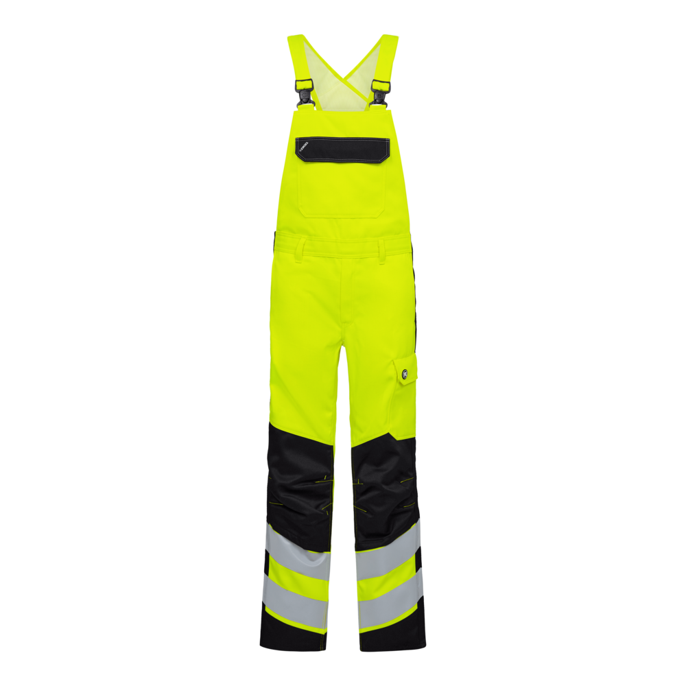 F. Engel Safety Warnschutz-Latzhose 3820 gelb/schwarz CH48C, Kurz
