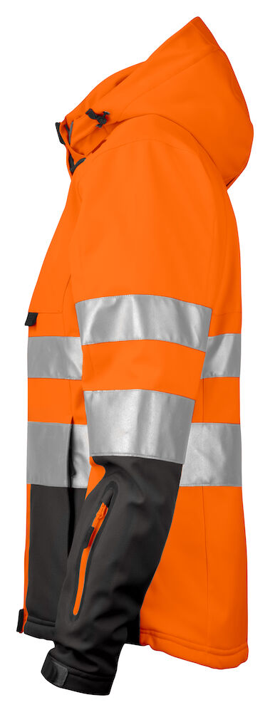 6424 GEFÜTTERTE SOFTSHELL DAMENJACKE EN ISO 20471 KLASSE 3/2 1799 orange/schwarz M