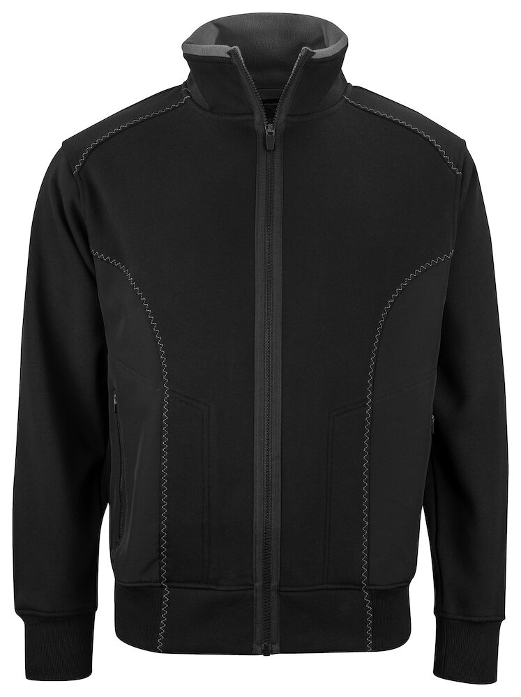 2121 SWEATSHIRT JACKE MIT KONTRAST REISSVERSCHLUSS 999 schwarz S