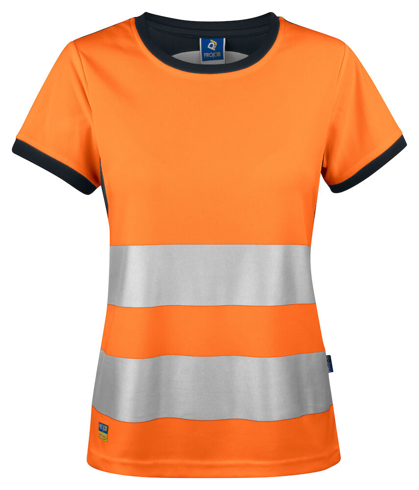 6012 DAMEN T-SHIRT EN ISO 20471 KL. 2 1799 orange/schwarz 3XL