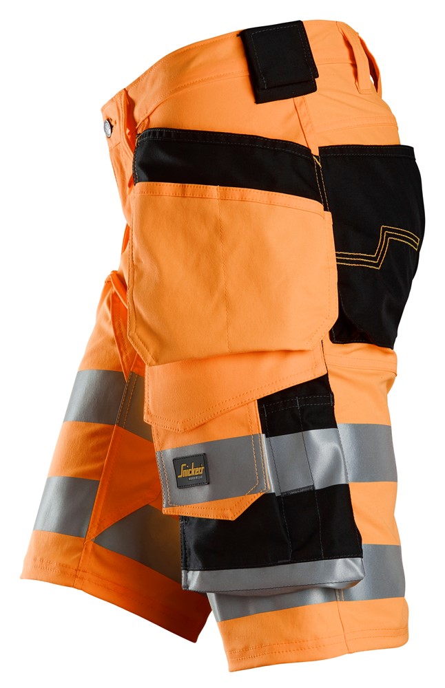 High-Vis-Stretchshorts mit Holstertaschen der Warnschutzklasse 1