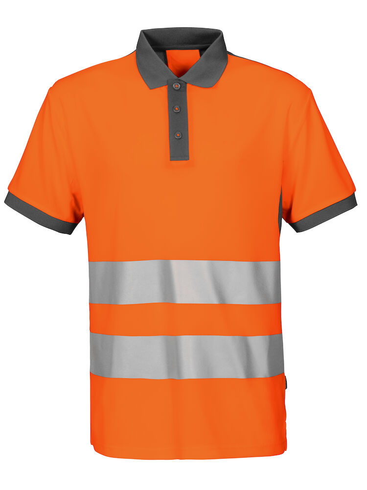 6008 PIQUÉ POLO EN ISO 20471 KLASSE 2 17 orange/grau XL