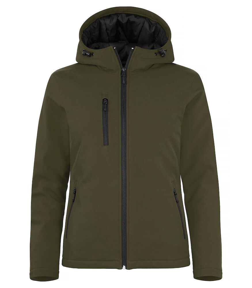 Padded Hoody Softshell Women 75 dunkelgrün M