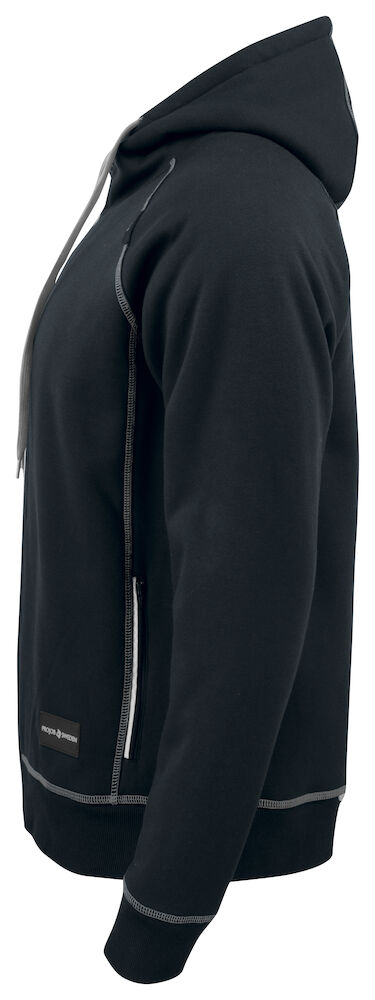 2130 DICKERE KAPUZEN SWEATSHIRT JACKE MIT KONTRASTNÄHTEN 99 schwarz XS