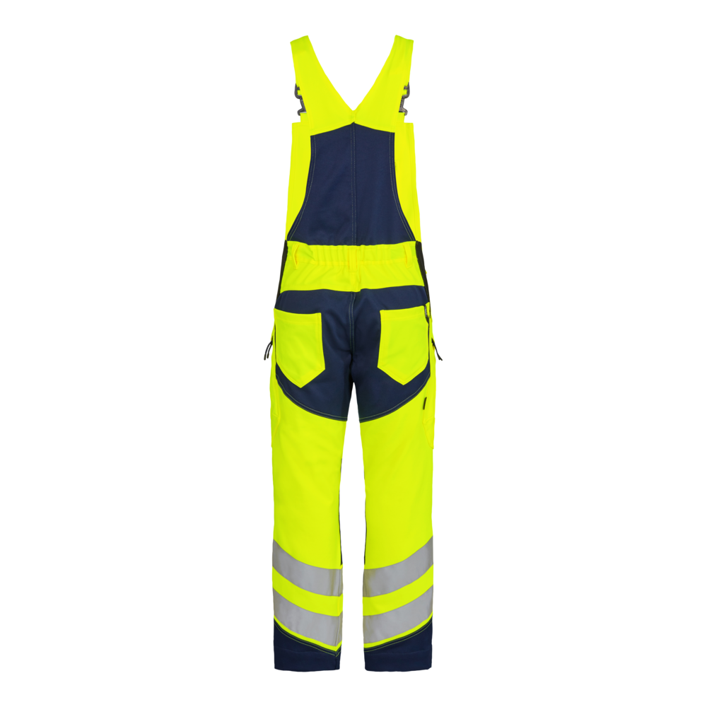 Safety Latzhose 38165 gelb/blauink CH48C, Kurz