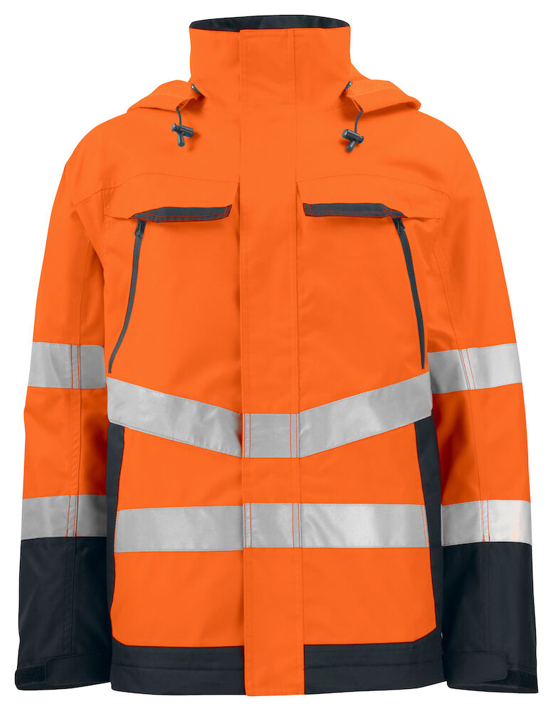 6440 WIND- UND WASSERDICHTER WARNSCHUTZ PARKA EN ISO 20471 KLASSE 3 / EN ISO 343 1799 orange/schwarz 4XL