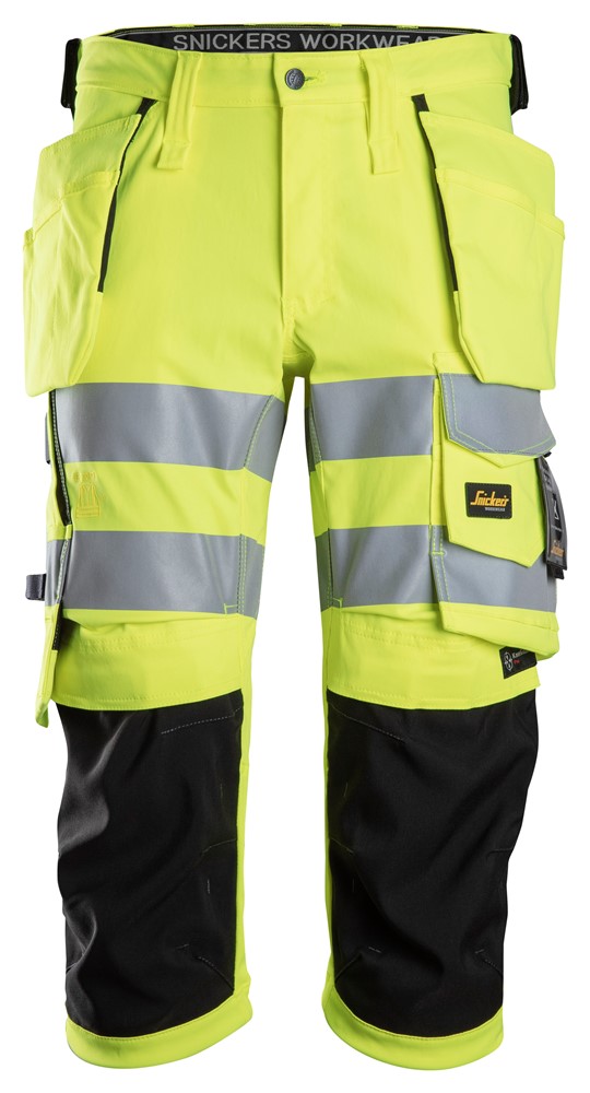 High-Vis-Stretch-Piratenhose mit Holstertaschen, Warnschutzklasse 1/2