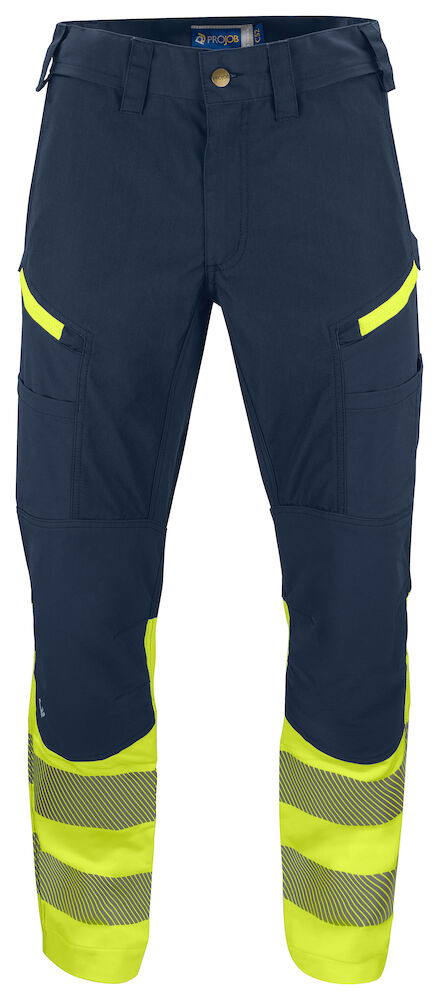 6528 STRETCH ARBEITSHOSE EN ISO 20471 KLASSE 1 MODERNER SCHNITT 10 gelb/marine hv D116, Kurz
