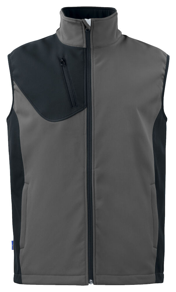 3702 SOFTSHELL WESTE MIT KONTRASTELEMENTEN 98 grau 4XL