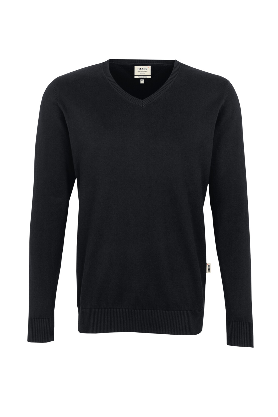 Hakro V-Pullover Baumwolle 005-schwarz M