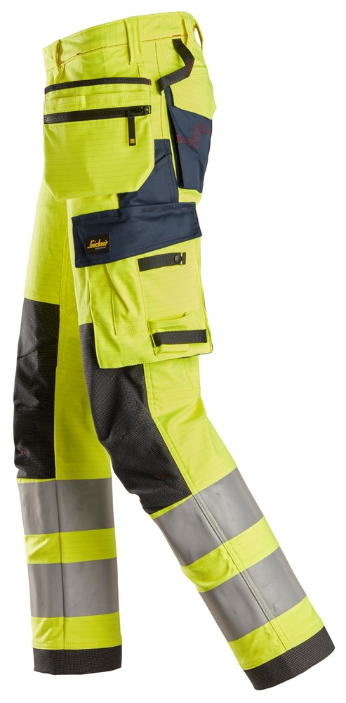Stretch Work Trousers Holster Pockets, High-Vis Class 2