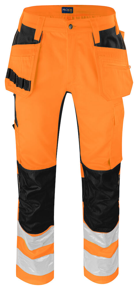 6570 BUNDHOSE STRETCH MIT HÄNGETASCHEN EN ISO 20471 KLASSE 2 1799 orange/schwarz C56, Standard