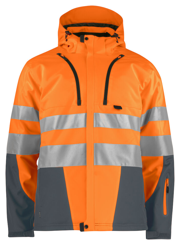6420 GEFÜTTERTE SOFTSHELL-JACKE EN ISO 20471 KLASSE 3/2 17 orange/grau S