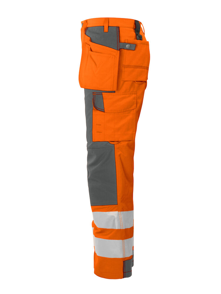 6506 ARBEITSHOSE MIT KNIEVERSTÄRKUNG UND HÄNGETASCHEN EN ISO 20471 KLASSE 2 17 orange/grau D84, Kurz