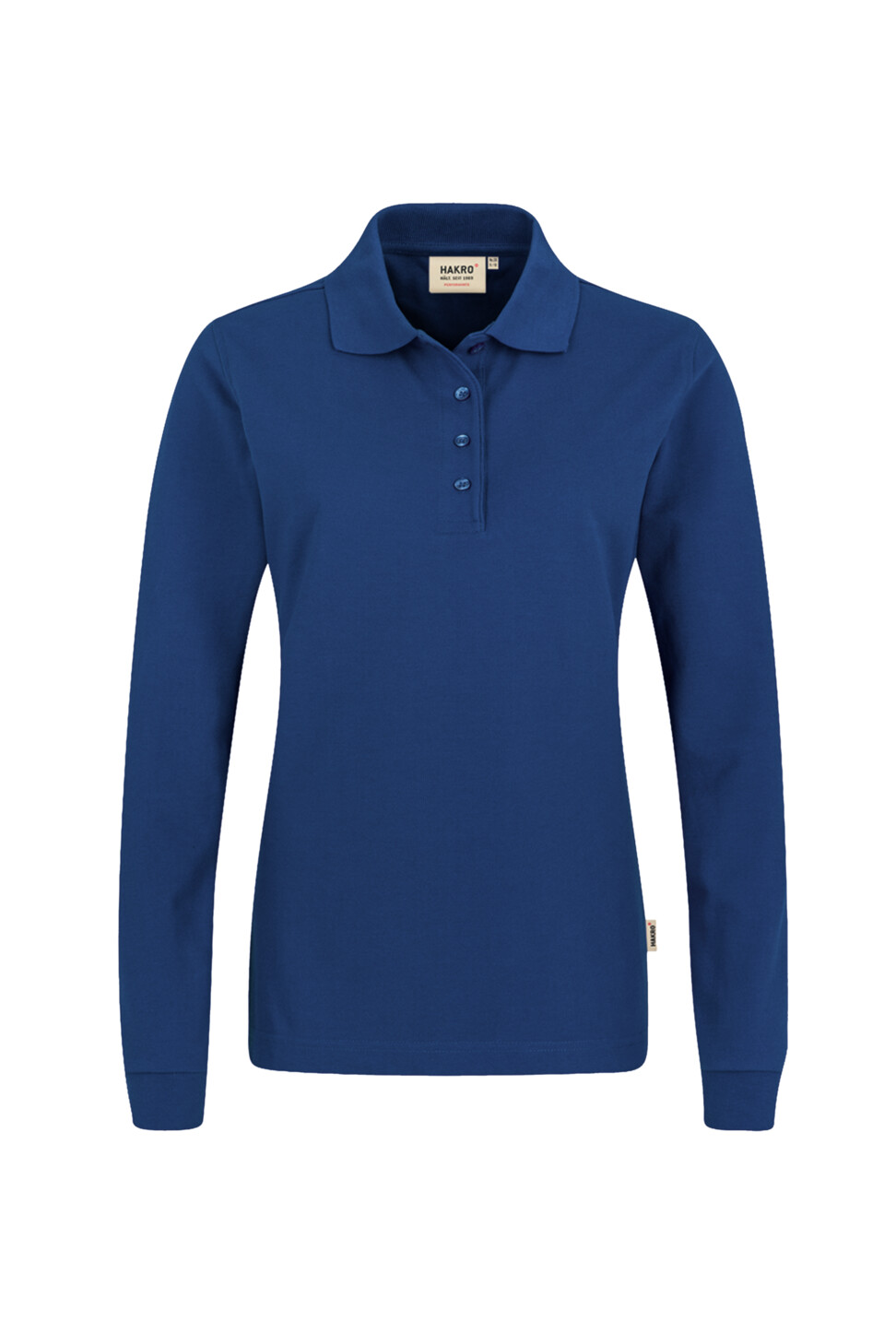 Hakro Damen Longsleeve-Poloshirt Mikralinar 129-ultramarinblau S