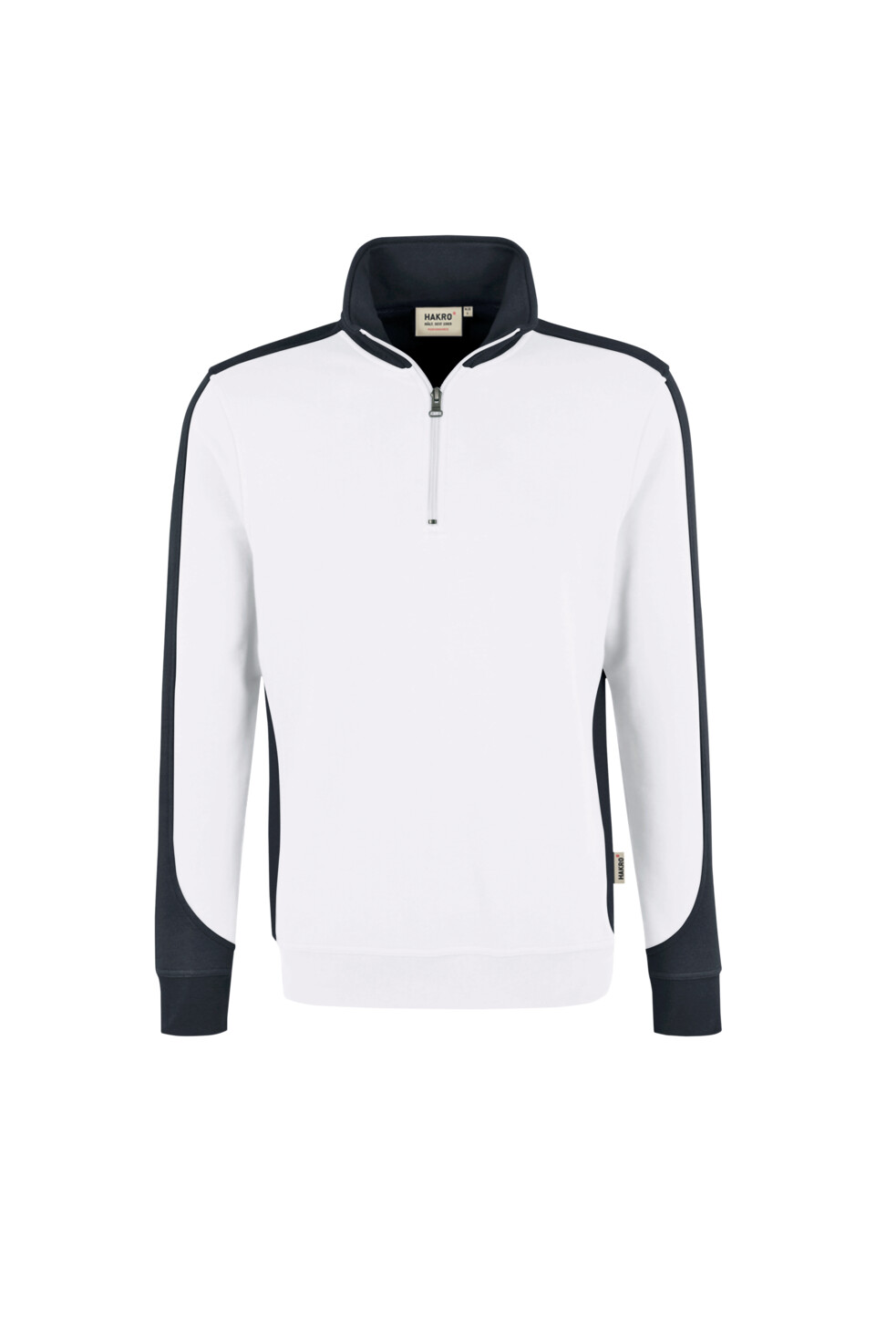 Hakro Mikralinar Zip-Sweatshirt Contrast Damen 001-weiss 2XL
