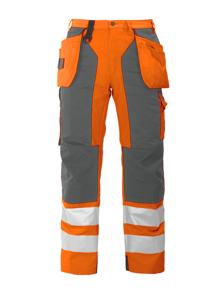 6506 ARBEITSHOSE MIT KNIEVERSTÄRKUNG UND HÄNGETASCHEN EN ISO 20471 KLASSE 2 17 orange/grau D84, Kurz