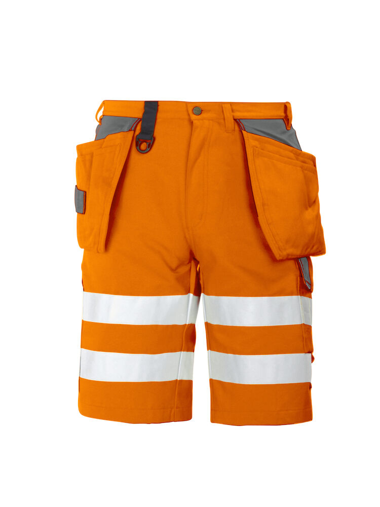 6503 SHORTS MIT HÄNGETASCHEN EN ISO 20471 KLASSE 2 17 orange/grau C56