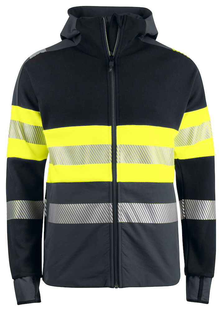 6122 KAPUZENJACKE EN ISO 20471 KLASSE 1 11 gelb/schwarz hv L