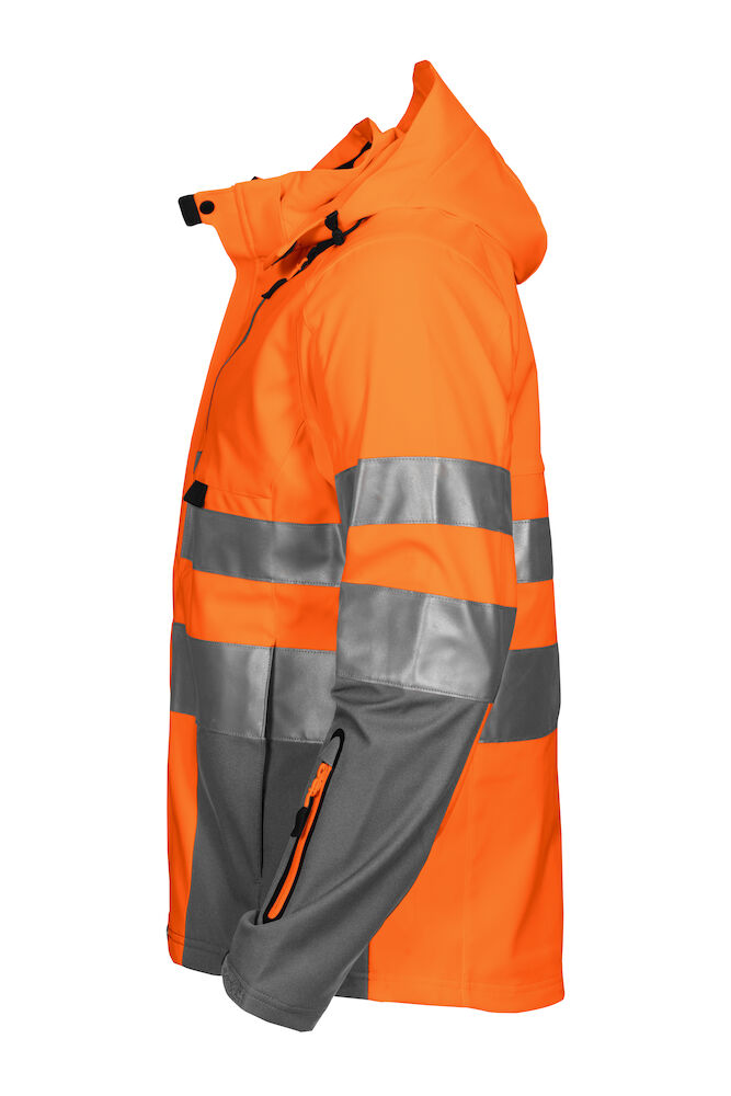 6419 FUNKTIONNELLE SOFTSHELL-JACKE EN ISO 20471 KLASSE 3/2 17 orange/grau 3XL