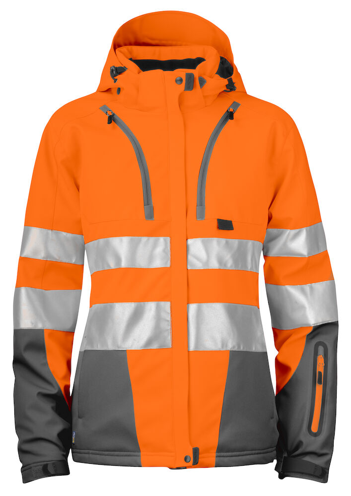 6424 GEFÜTTERTE SOFTSHELL DAMENJACKE EN ISO 20471 KLASSE 3/2 17 orange/grau 3XL