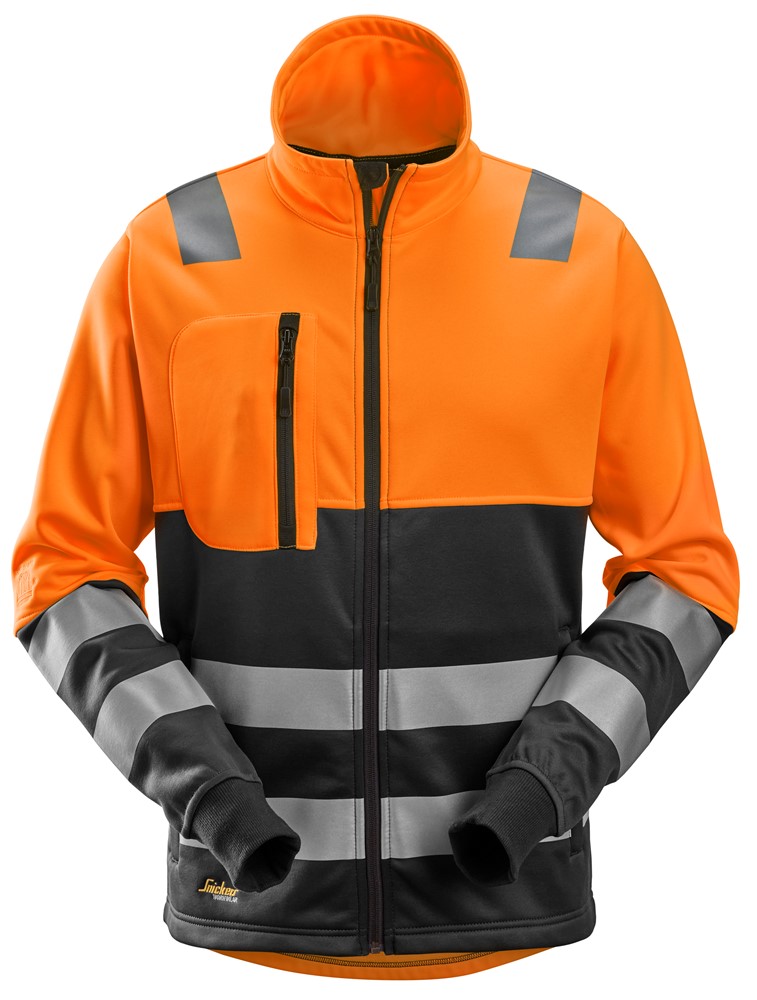 High-Vis-Jacke mit durchgehendem Reißverschluss, Warnschutzklasse 2