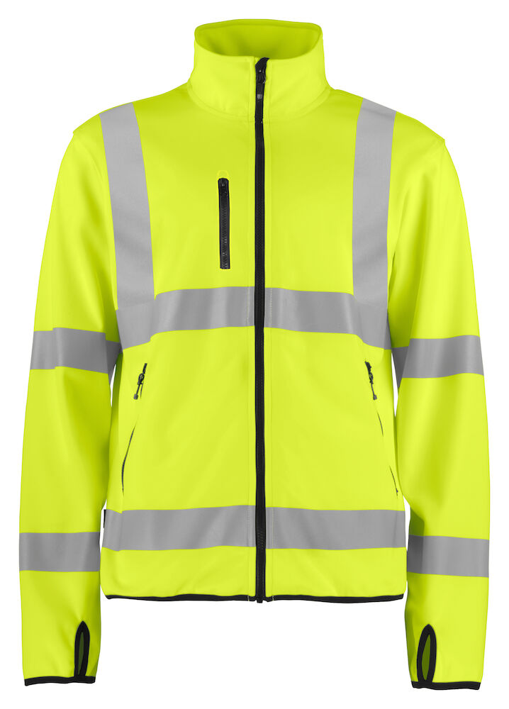 6105 LEICHTE WARNSCHUTZ SOFTSHELL JACKE EN ISO 20471 KLASSE 3 11 gelb/schwarz hv S