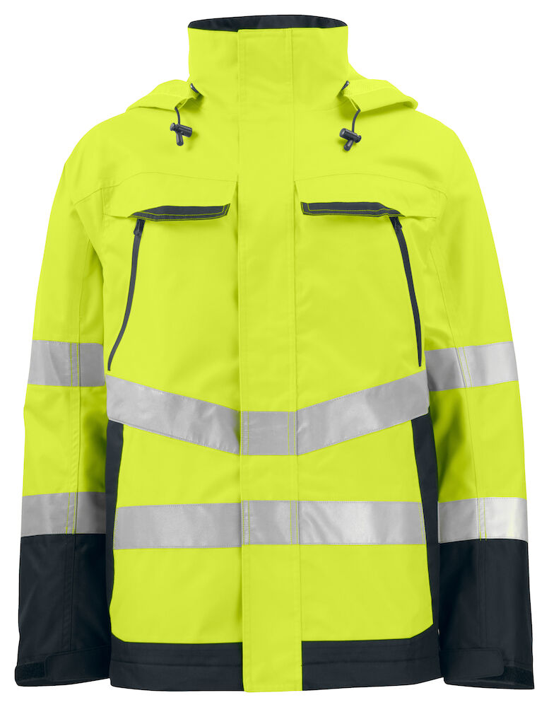 6440 WIND- UND WASSERDICHTER WARNSCHUTZ PARKA EN ISO 20471 KLASSE 3 / EN ISO 343 11 gelb/schwarz hv L