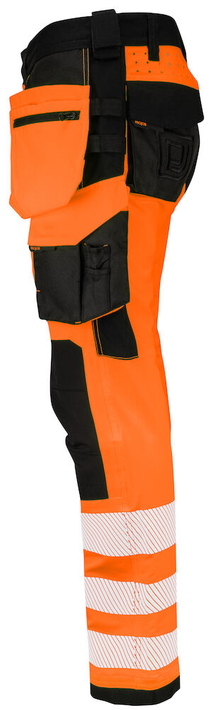 6573 BUNDHOSE VOLLSTRETCH MIT HÄNGETASCHEN EN ISO 20471 KLASSE 2 1799 orange/schwarz C52, Standard
